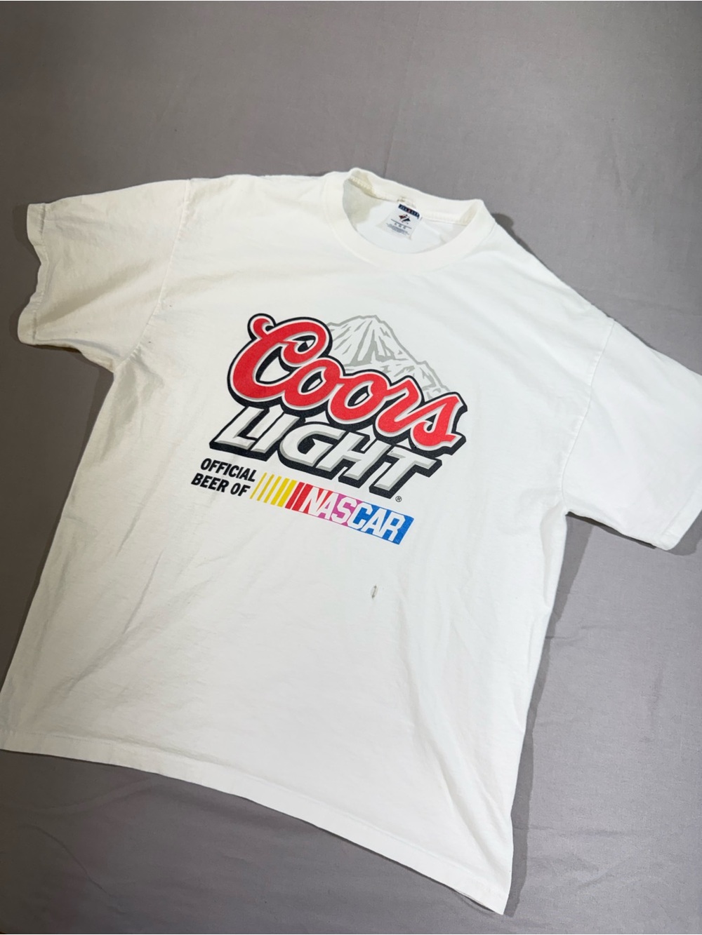 Vintage NASCAR Coors Light White T-Shirt